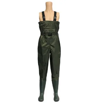 Euro 38-47 Waders Pants With Non-slip Boots Outdoor Men Farming Hunting Fishing Waterproof Wading Anti-wear Women Trousers 