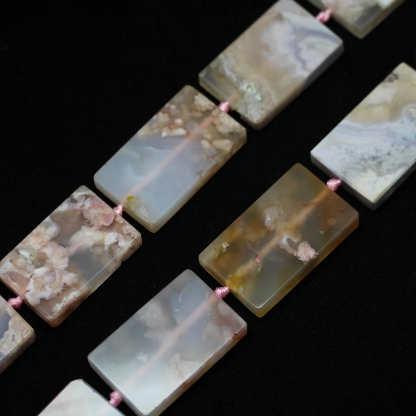 7 шт. бусины из агата 32x52 мм|bead strands|stone slicestone bead strand |