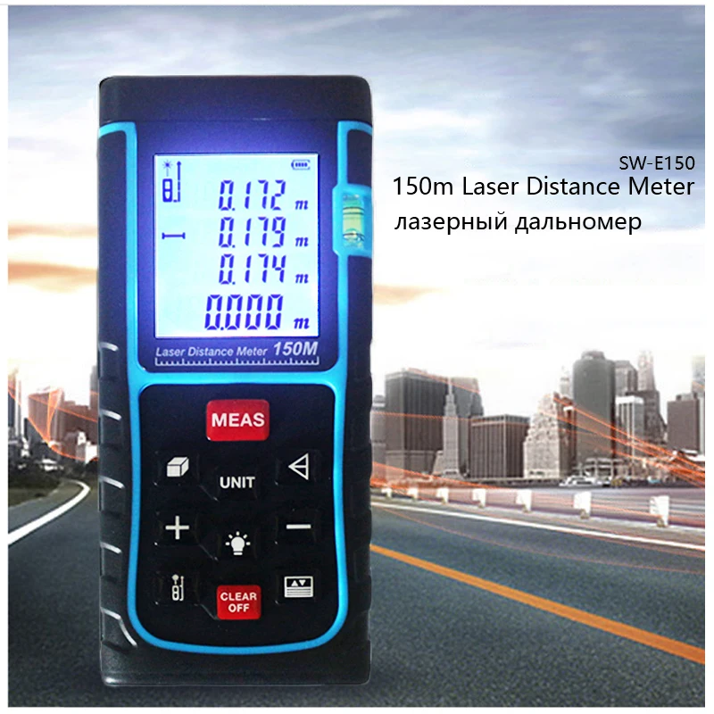 

150m 120m Digital LCD Laser Distance Meter Laser Rangefinder Range Finder MIN/MAX Single/Continuous Measurement