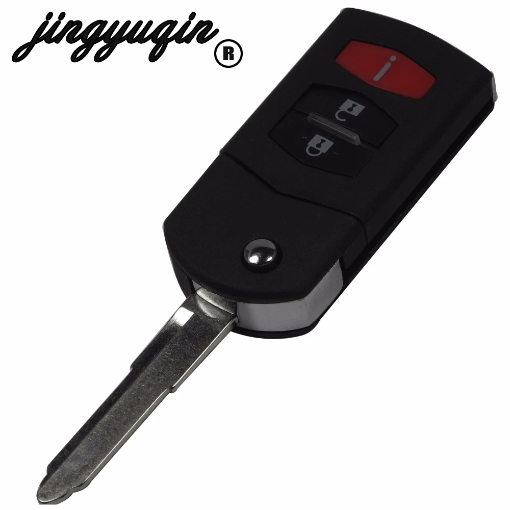 

jingyuqin 2 +1 3 Buttons Car Styling Flip Folding Remote Key Shell Car Case Fob Cover For Mazda 3 5 6 CX5 CX7 CX9 RX8