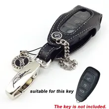 Натуральная Кожа брелок Крышка ключ Бумажника для FORD Focus Fiesta Mondeo Ecosport smart key holder брелок автоаксессуары