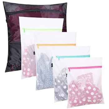 

Laundry Bags Polyester Mesh Laundry Bags Washing Protector Travel Luggage Storage Organizer Zipper Closure Underwear 5Pcs/Set