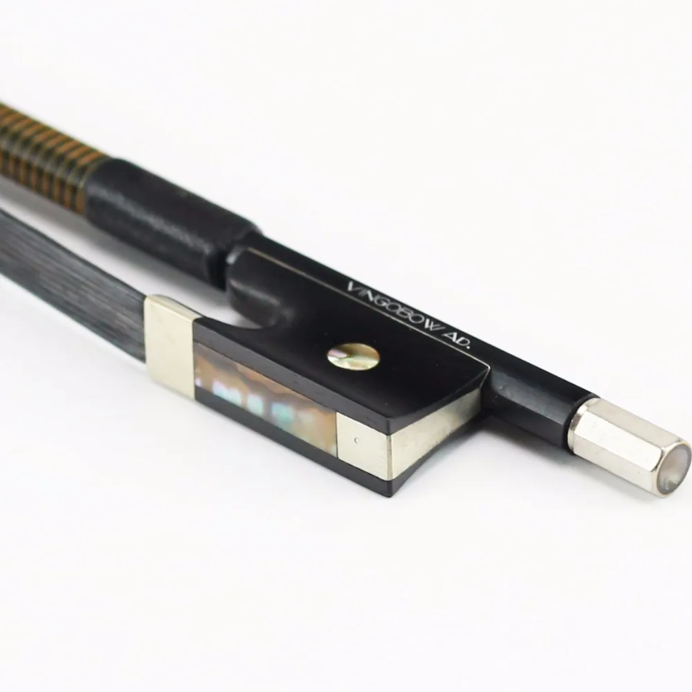 102VB 4/4 Size Black Carbon Fiber VIOLIN BOW Ebony Frog Nickel Silver Fitted Natural Black Horsehair Violin Parts Accessories