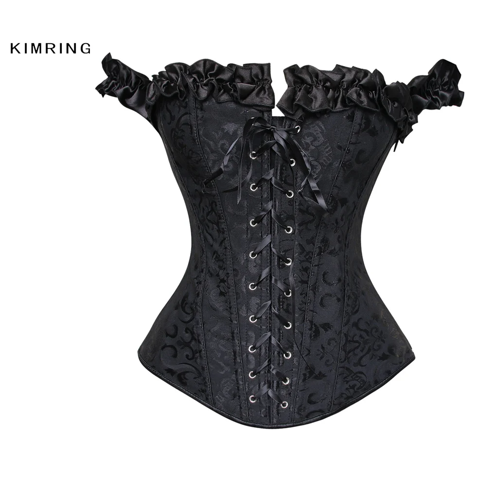 Kimring Sexy Bridal Overbust Corset Waist Cincher Corset Lace up Back
