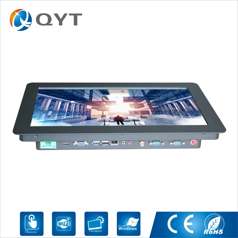 

15" Fanless Industrial Computer intel j1900 linux and ubuntu mini pc Embedded Computer with 2*RS232/4*USB