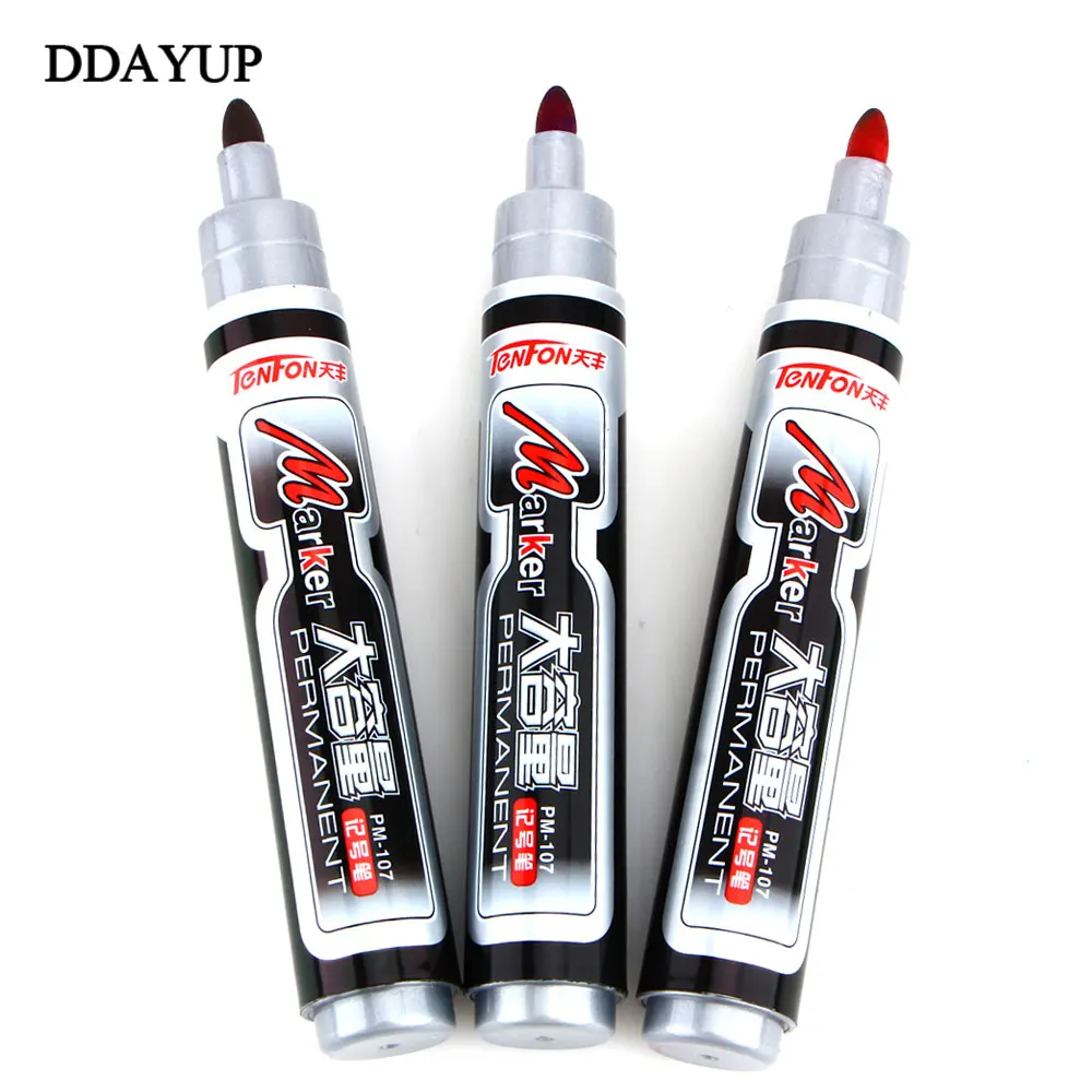 3Pcs/set Waterproof Permanent Paint Marker Pen Black Blue Red Three Colors Car Tyre Tread