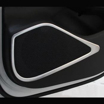 

4pcs Stainless Door Buttom Speakers Louder Frame Cover Trims For Audi A3 15-2017