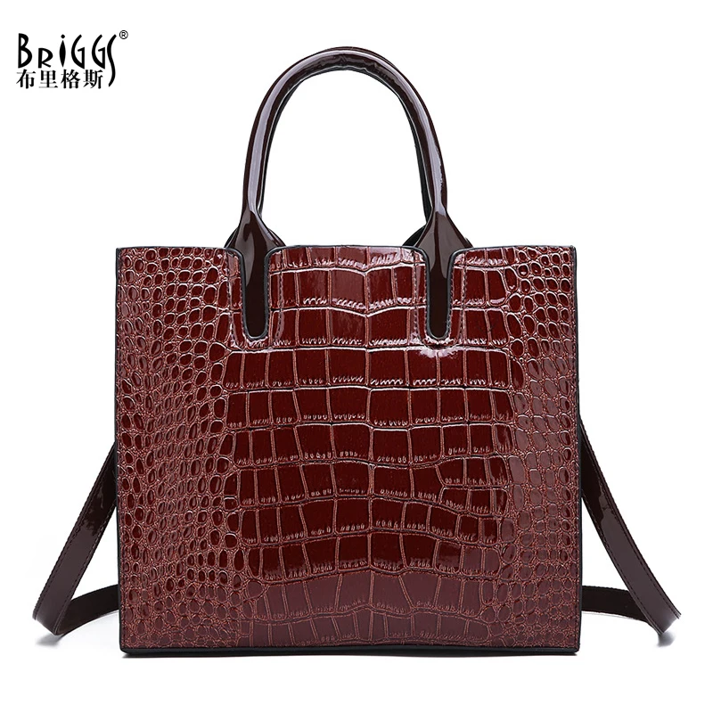 

Vintage Alligator Women Handbags Large Top-Handle Bag Quality Leather Female Shoulder Bags Ladies Messenger Bags sac a main