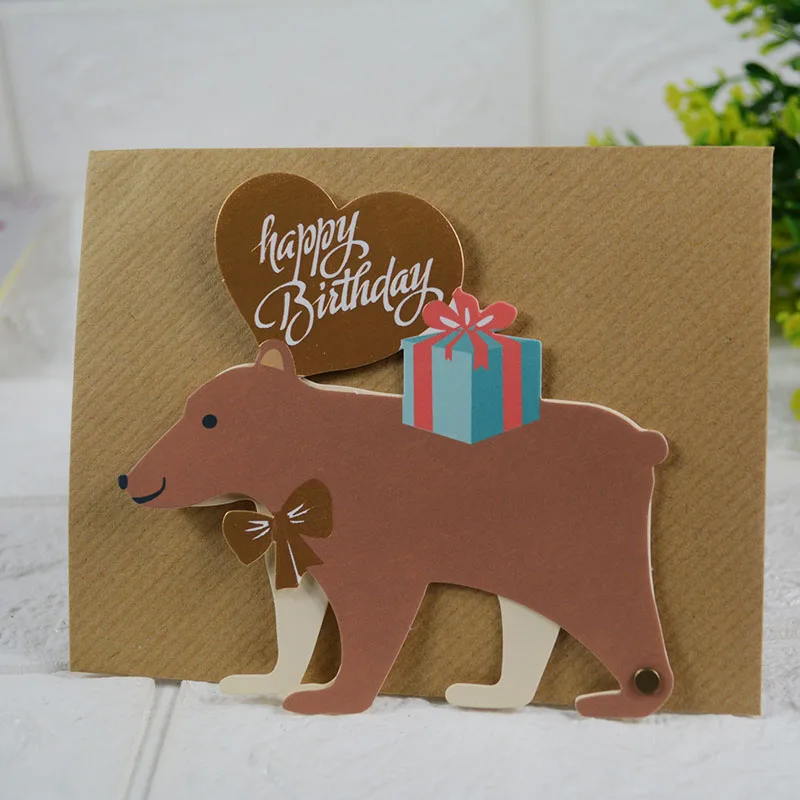  Creative cartoon card 2in1 surprise invitation card Greeting Card Love Romantic Birthday Wedding An - 32983265056