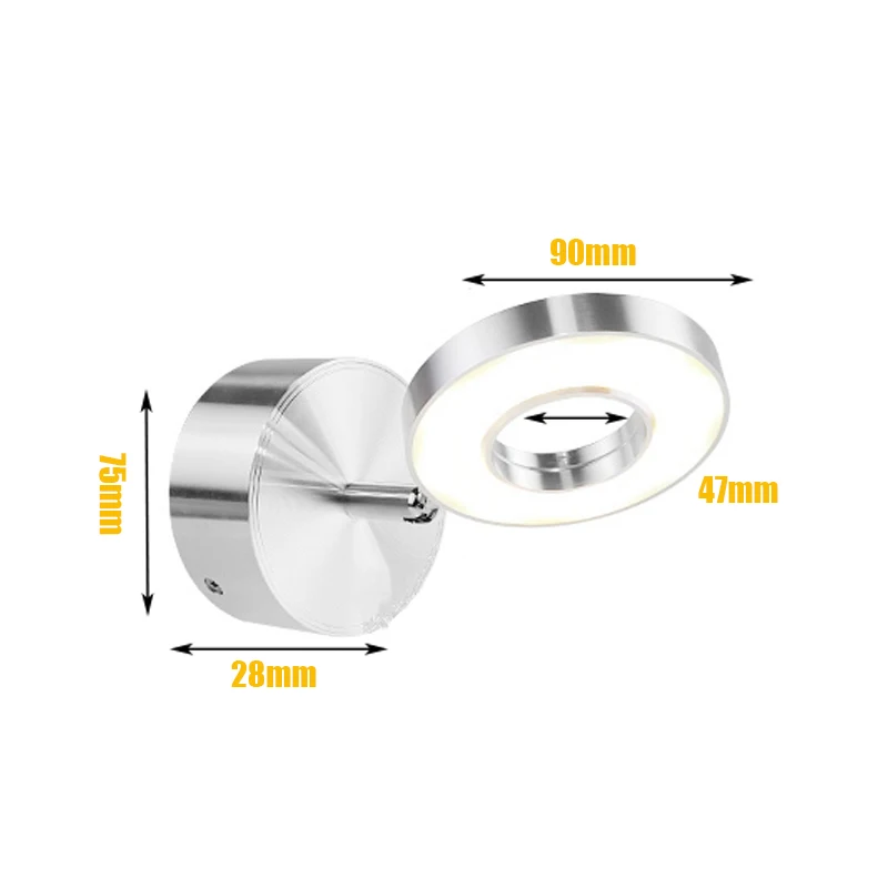 5 Вт настенный светильник для спальни с выключателем светодиодный кольцевой светильник для селфи настенный светильник для макияжа домашний прикроватный светильник для чтения книг