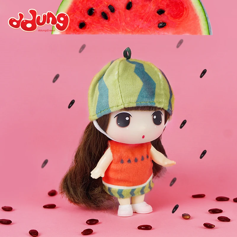 Кукла Ddung 9 см, настоящие корейские костюмы фруктов, сменные куклы BJD мини, подарок на день рождения, ключ, подвеска, коллекция, украшение