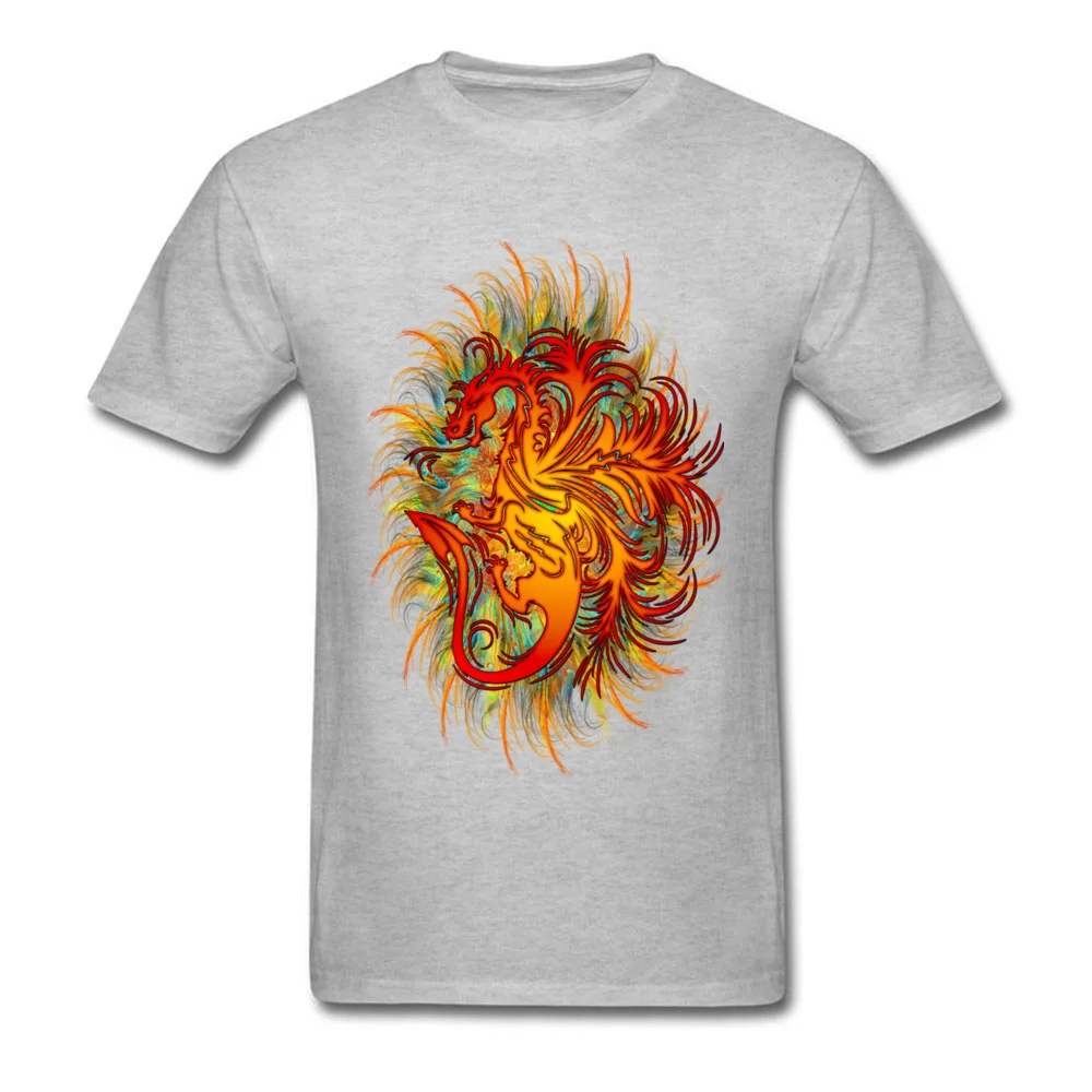 Dragon Psychedelic Fire Summer Fall Pure Cotton Crew Neck Tops T Shirt Short Sleeve Casual Tee Shirt Oversized Top T-shirts Dragon Psychedelic Fire grey