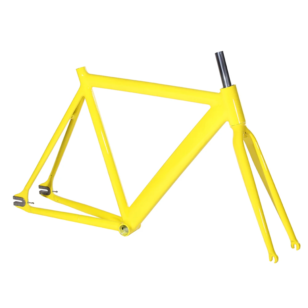 Flash Deal 700C bike frame 54cm matte black Smooth Welding Track Bike frame Fixed Gear Bicycle Frame Aluminum Alloy frame steel fork 4 Flash Deal 700C bike frame 54cm matte black Smooth Welding Track Bike frame Fixed Gear Bicycle Frame Aluminum Alloy frame steel fork 4