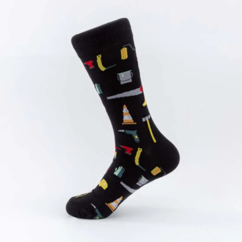 [COSPLACOOL] крутые носки в стиле хип-хоп, забавные уличные носки с изображением красного вина для мужчин, Harajuku, Divertidos, скейтборд, Chaussette Homme - Цвет: 1