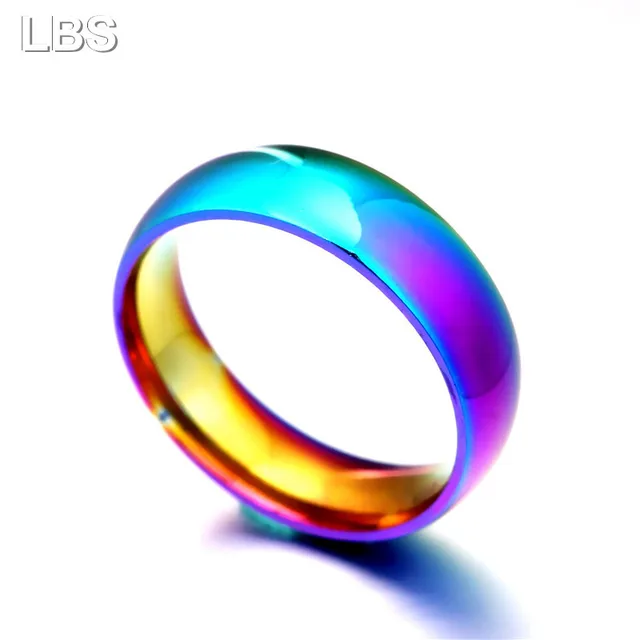 Men Women Rainbow Colorful Ring Titanium Steel Wedding Band Ring Width 2mm 4mm 6 Men Women Rainbow Colorful Ring Titanium Steel Wedding Band Ring Width 2mm 4mm 6