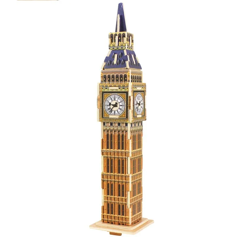 DIY Kids 3D Wooden Puzzle Jigsaw Model Famous Architecture The Eiffel Tower Assembling Kits Educational Toys For Children | Игрушки и
