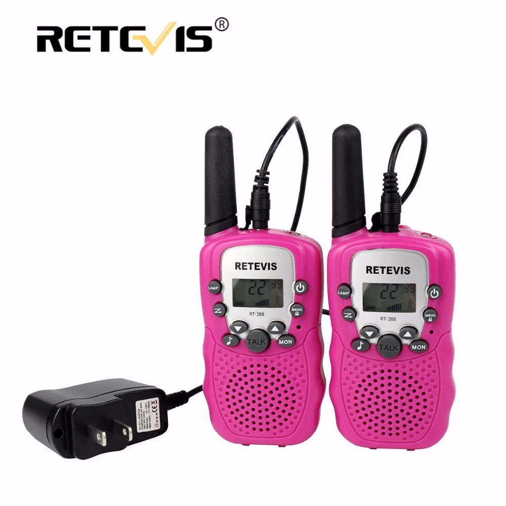imágenes para 2 unids pc material rosa rt388 niños walkie-talkie retevis 0.5 w 8/22ch de radioaficionado portátil linterna y batería recargable imágenes para 2 unids pc material rosa rt388 niños walkie-talkie retevis 0.5 w 8/22ch de radioaficionado portátil linterna y batería recargable