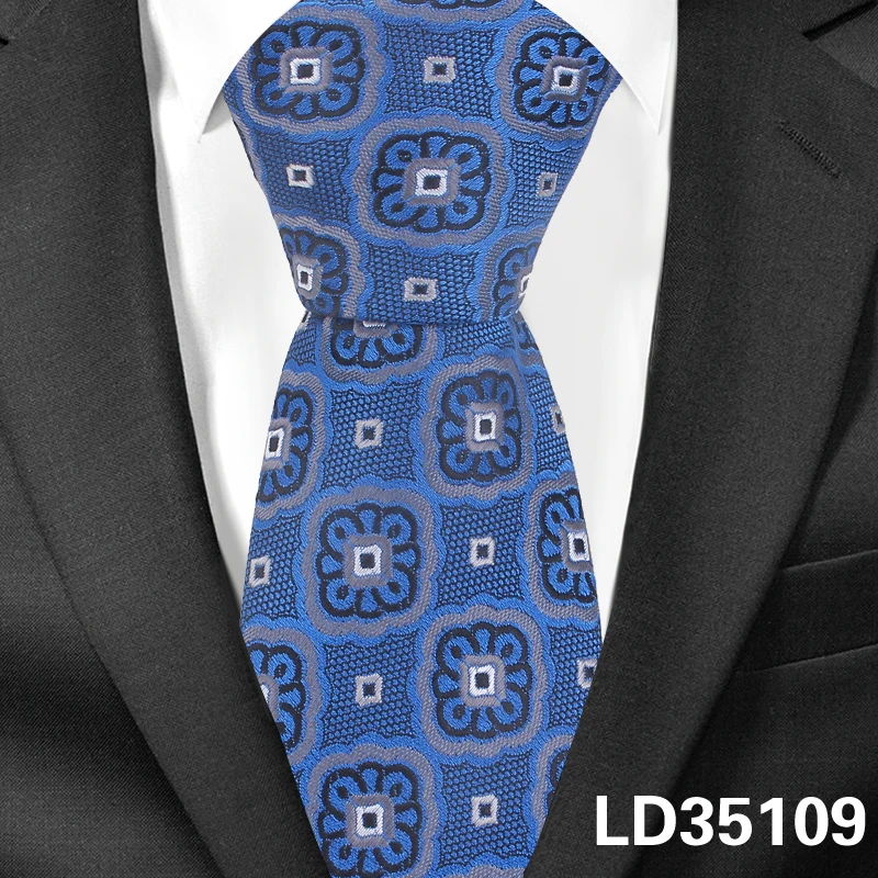 Полиэфирный жаккардовый цветочный галстук для мужчин и женщин, Модный Полосатый галстук для шеи, деловые свадебные костюмы, обтягивающие галстуки, мужские галстуки, галстуки Gravatas - Цвет: LD35109