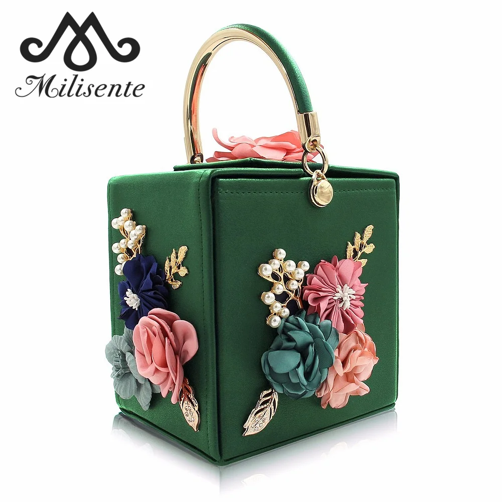 Milisente Evening Bag for Women Floral Squared Party Evening Purse Shoulder Handbag Milisente Evening Bag for Women Floral Squared Party Evening Purse Shoulder Handbag