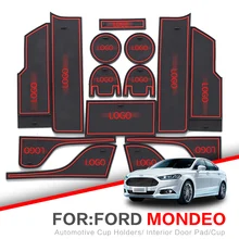 ZUNDUO Porta slot pad Per Ford Mondeo Fusion 2007-2018 MK4 MK5 2012 2015 2016 tappetini antiscivolo porta per interni Pad Auto Supporti di Tazza