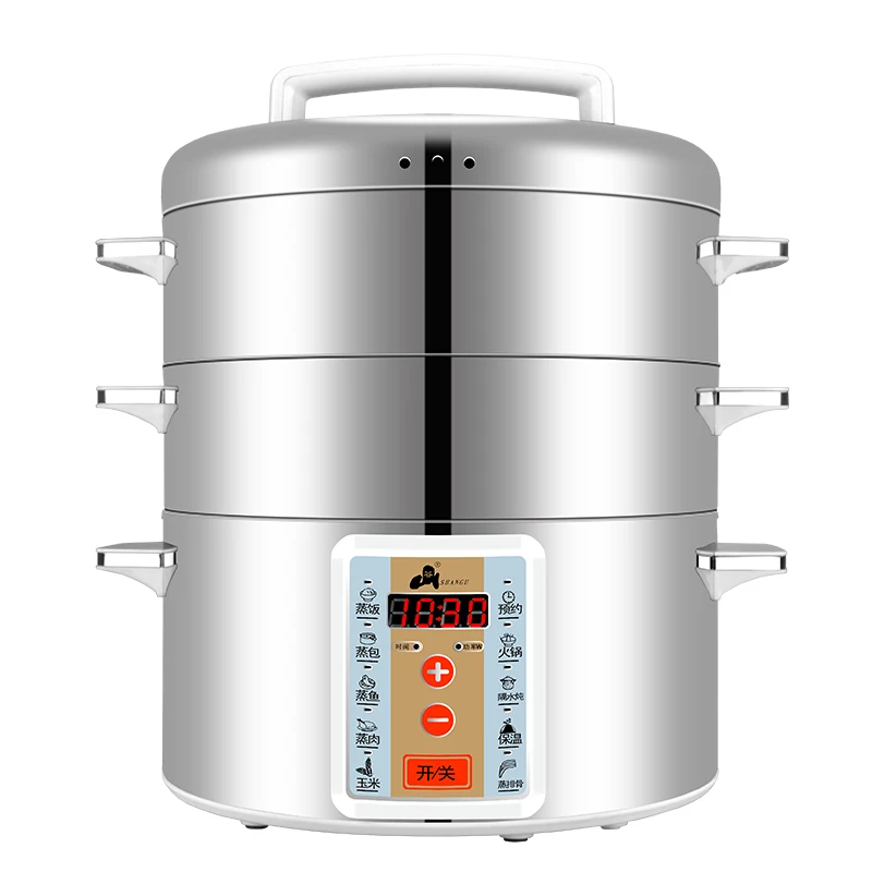 WUXEY Multifunctional Electric Food Steamer Stainless Steel Three