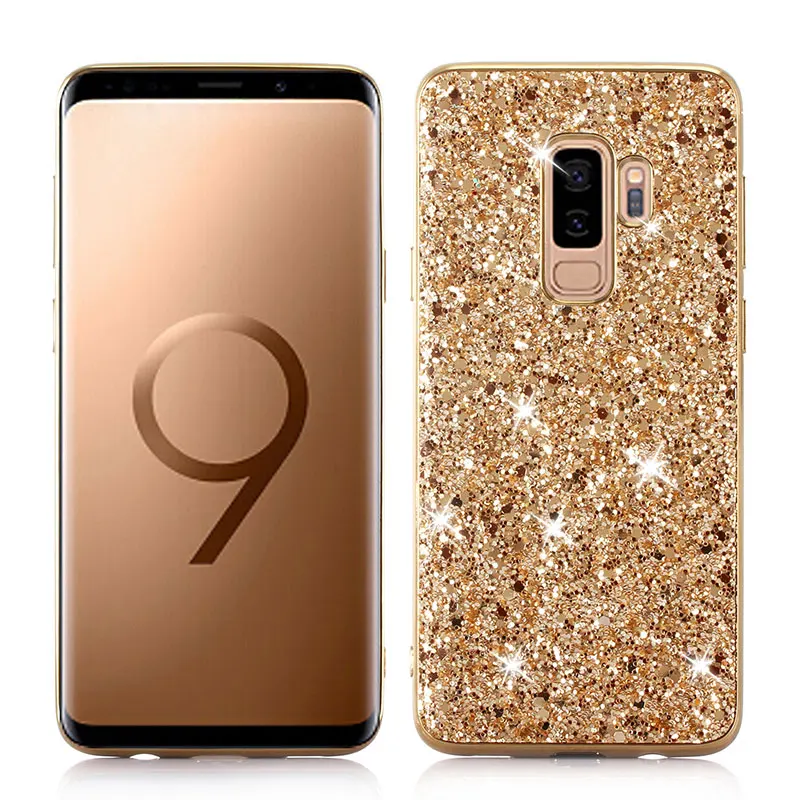 Funda de teléfono para Samsung Galaxy S9 Plus funda de silicona Bling Glitter Crystal Sequins Soft TPU funda para Samsung S9 Plus S9