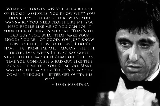 HEIßER Scarface Al Pacino, Tony Montana Zitate Movie Art