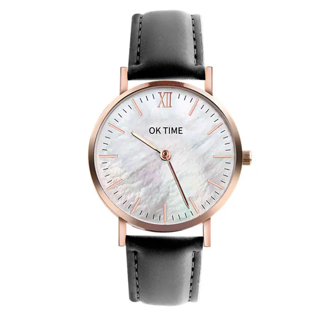 Fashion Seashell 36mm Workmanship Classic Big Dial Leather Colorful Strap Women Fashion Seashell 36mm Workmanship Classic Big Dial Leather Colorful Strap Women