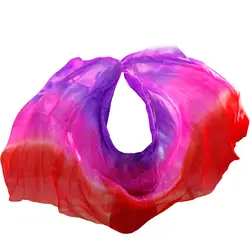 Высокое качество 100% шелк 1 шт. танцевальная вуаль ручной работы натуральный шелк танец живота вуаль красный + Роза + фиолетовый цвета 250*114 см