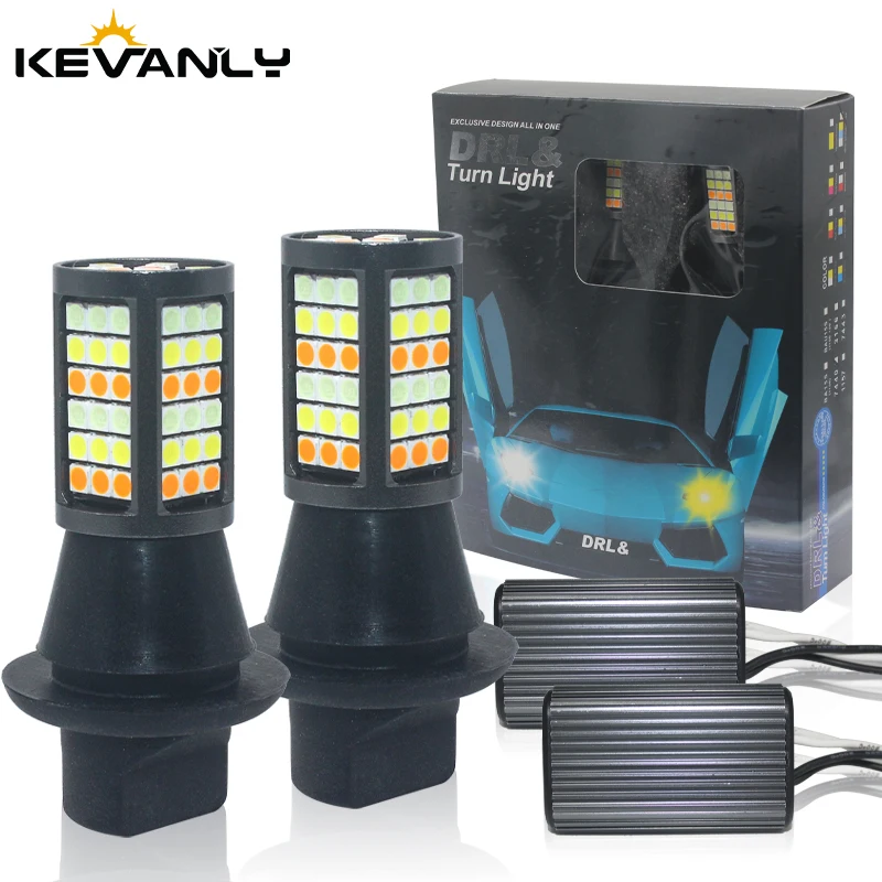 

2pcs DRL LED BAU15S BA15S P21W PY21W S25 T20 7440 81SMD 3030 night day Running lights&Turn Signal Light Light Bulbs Dual Model