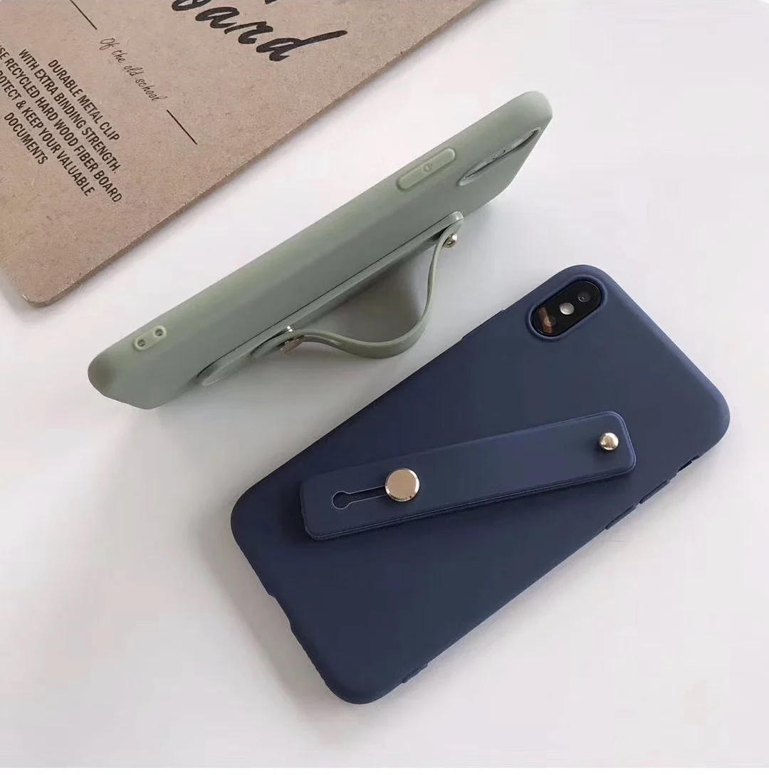 Slim Hand Band Stand Soft TPU Silicon Case Cover on sfor Samsung A10 A20 A30 A9 A7 2018 A750 A70 A50 A6 Plus Wrist Strap Coque  7