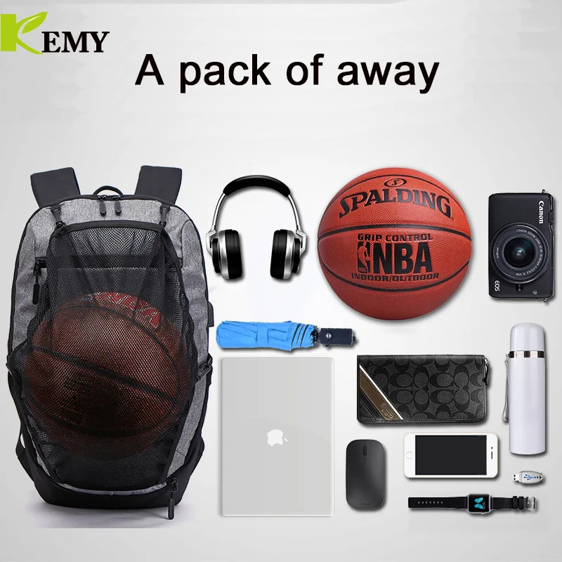 

KEMY Computer Laptop USB Charging Backpack School Bag Pack Adult Student Business Backpack Male Waterproof Travel Backpack