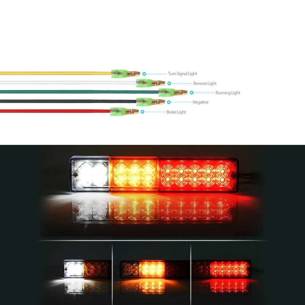 Fuleem 2 шт. 20LED грузовик с прицепом Водонепроницаемый фонарь красный-желтый-белый осветительный набор Лампа сигнала поворота 10В-30В