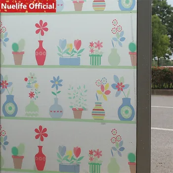

Nuelife vase color pattern electrostatic frosted glass film opaque living room bedroom kids room bathroom sunscreen window film