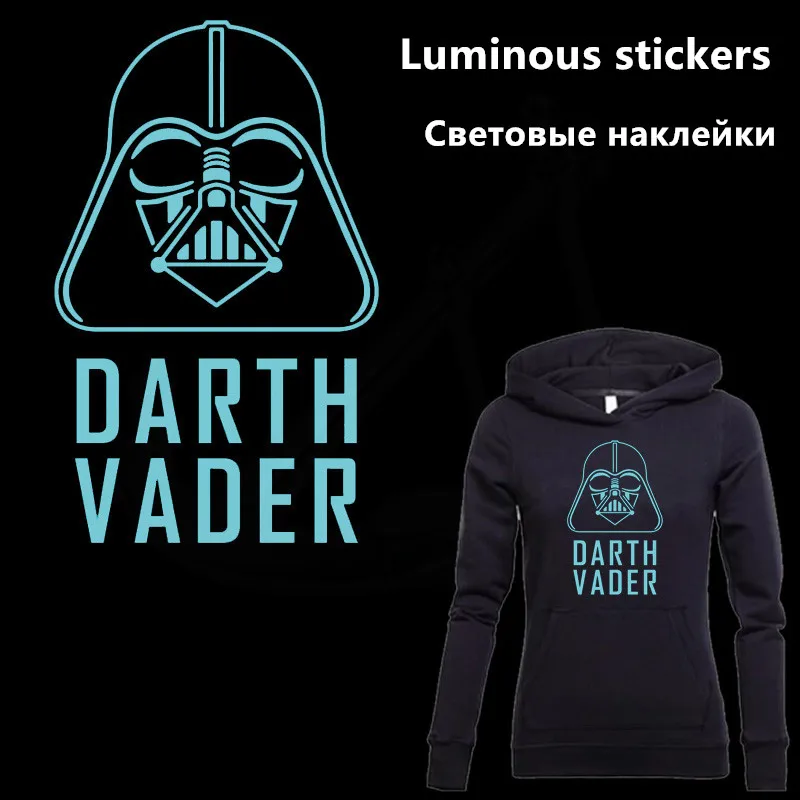 

Star Wars DARTH VADER Luminous stickers 31*19.5cm Iron On Patches For Clothes DIY Decoration T-shirt Hoodies Appliques