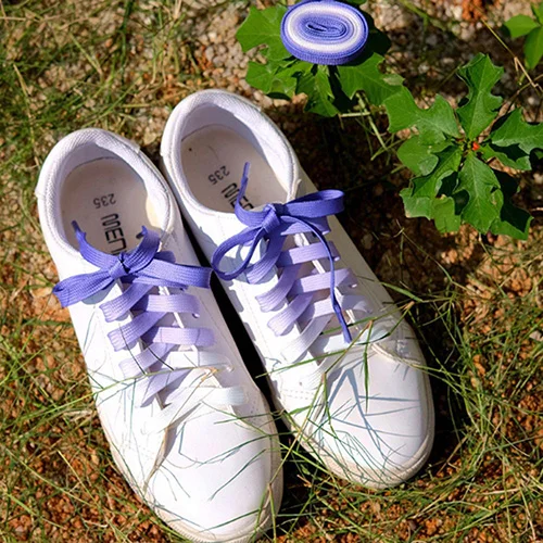 Быстро раскупаемый 1 пара плоский градиент цвета конфеты изменение цветная обувь на шнурках вечерние походные ботинки шнурки тканевые шнурки спортивные шнурки - Цвет: Лаванда