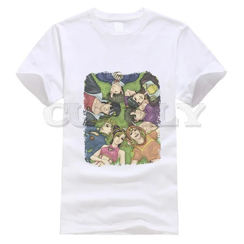 

2019 New T-shirt Print Jojo Bizarre Adventure Thsirt Leisure Japan Anime Cartoon Fashion Summer Dress Men Tee Funny T Shirt Cozy
