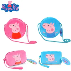 Оригинальный Peppa Pig George Плюшевые игрушки-рюкзаки куклы дети девочки мальчики Kawaii детский сад сумка кошелек деньги телефон сумка школьная