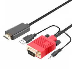 2 м VGA USB к HDMI адаптер кабель 1080 P с аудио конвертер для портативных ПК