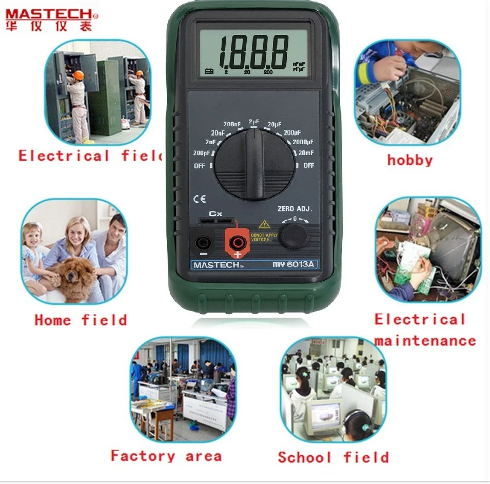 MASTECH MY6013A Multimètre Condensateur Testeur tecrep Digital Capacimètre MASTECH MY6013A Multimètre Condensateur Testeur tecrep Digital Capacimètre