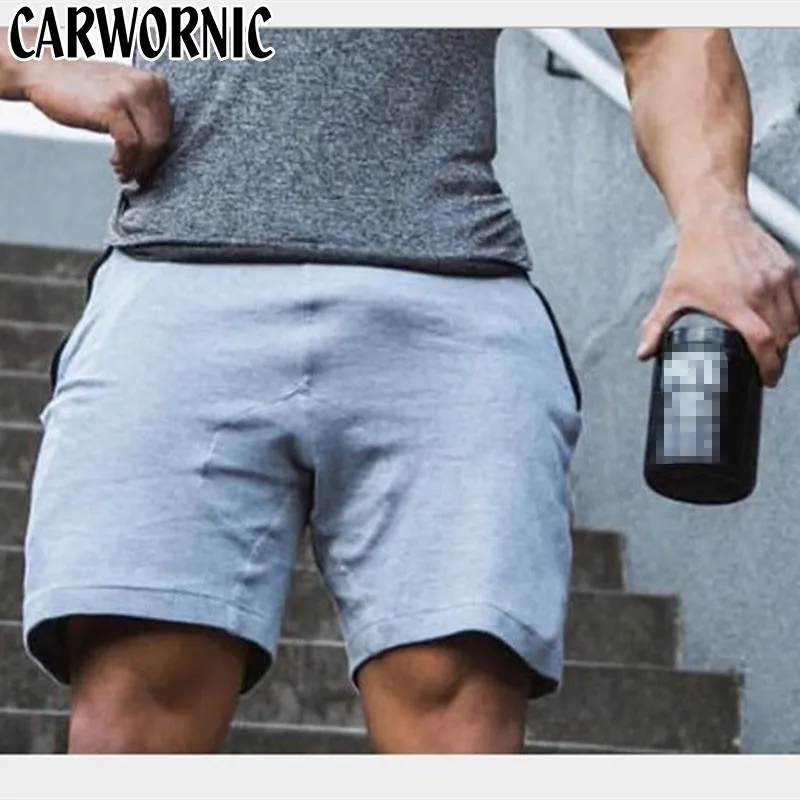 CARWORNIC 2019 Летние повседневные мужские шорты для тренировок мужские пляжные шорты хлопковые дышащие тренажерные залы фитнес короткие брюки
