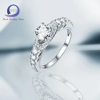 

Merthus 925 Sterling Silver Rings with Fashion Synthetic Band Ring for Women Banquet Promise Engagement Size 6 7 8 9