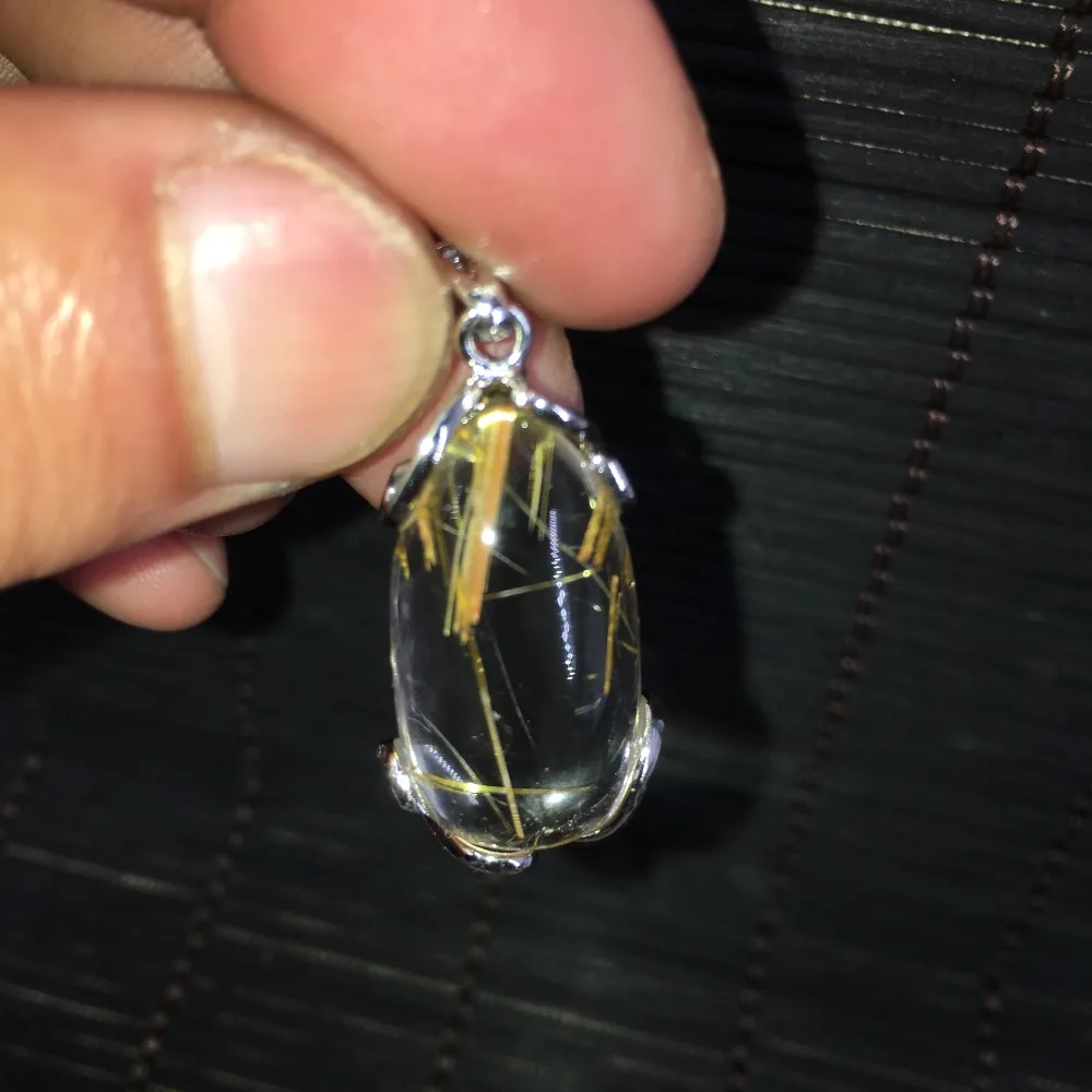 

Natural titanium crystal Women or Man Necklace Pendant Super energy Healing Crystal T1313