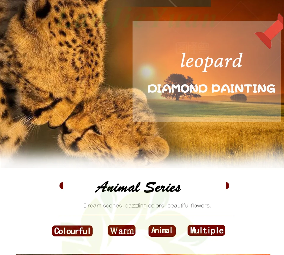 Leopard animals Новое поступление рукоделие DIY Кристалл полная дрель квадратная 5D алмазная живопись Набор для вышивки крестиком Мозаика круглые стразы