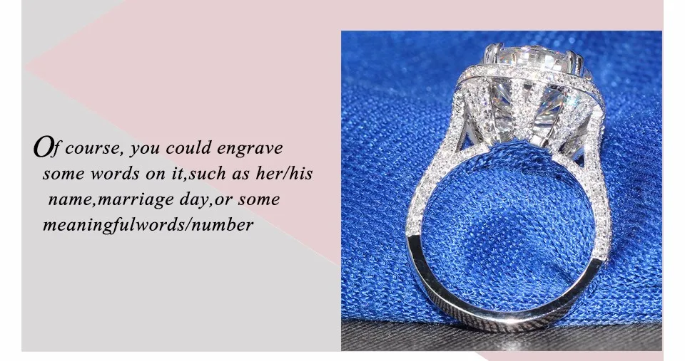 TransGems 5 Карат Лаборатории Grown Муассанит алмаз обручальное Обручение кольцо с лабораторной алмаз акценты Твердые 14 K White Gold для Для женщин