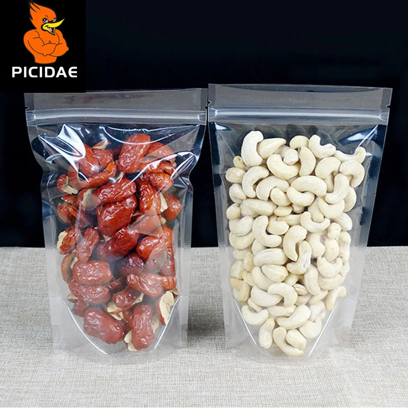 Встать Пищевой Мешок Упаковка Прозрачный Пластиковый Пакет Zip Lock Ziplock