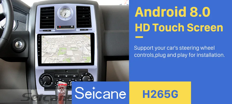 Best Seicane 1Din Stereo 9" HD Car Autoradio Player GPS Navi For Chrysler Aspen 300C 2004-2008 Vehicle With Bluetooth Quad/8-core 0