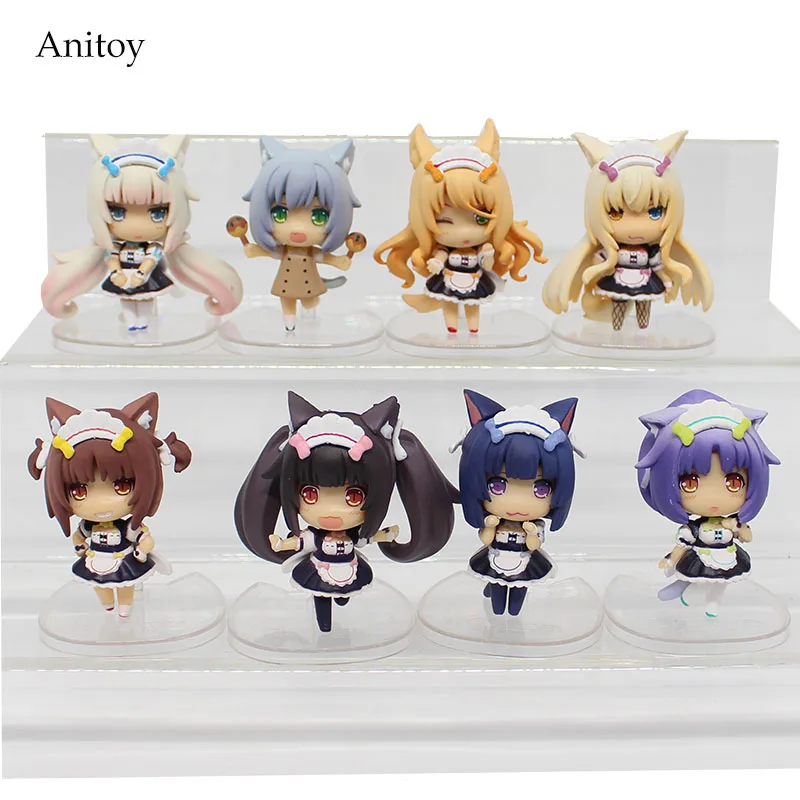 

8pcs/set Nekopara chocolat 1/16 scale painted figure Vanilla Azuki Coconut PVC Figure Collectible Toy 6cm KT4051