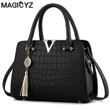 Bolsos de las mujeres Famosas marcas de diseño de cuero de lujo Del Cocodrilo bolsas de mensajero mujer bolsa bandolera con flecos de las mujeres