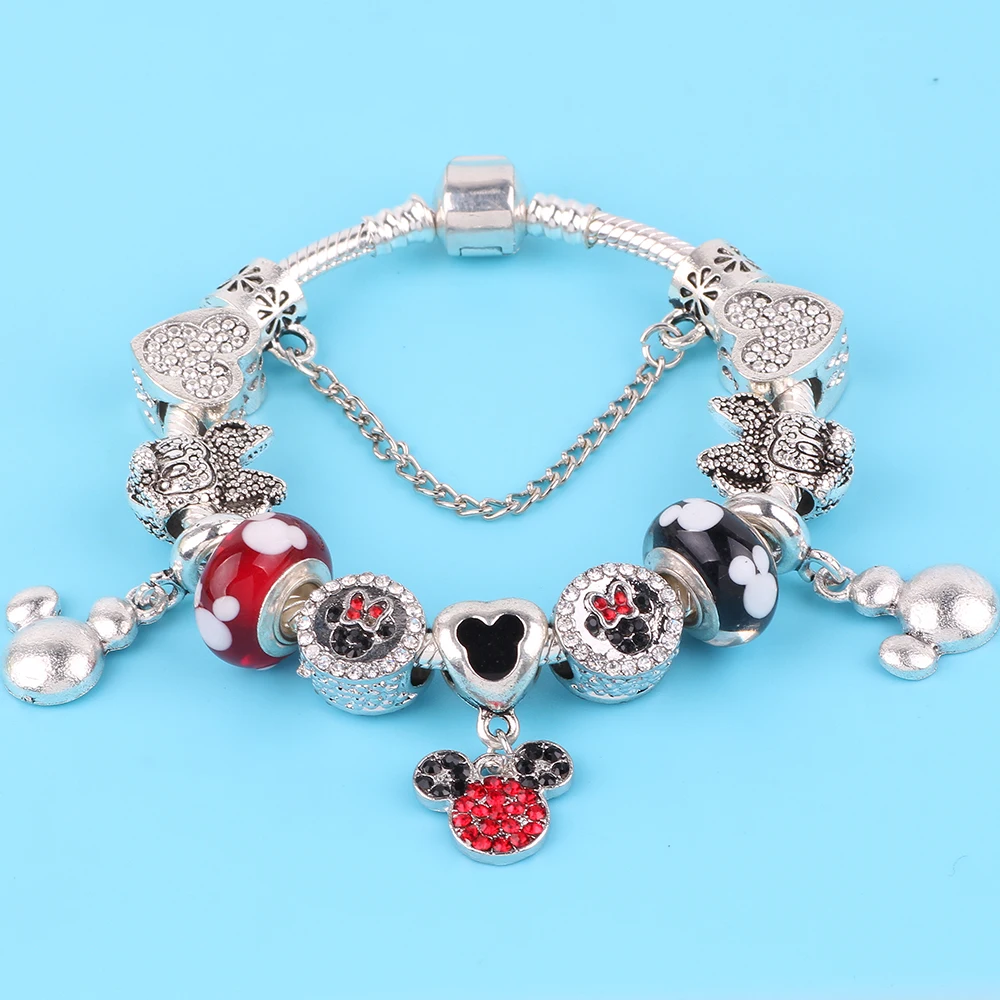 AIFEILI Микки Минни браслет с милым Марано бусины DIY Fit Женский браслет прекрасный для детей специальный подарок